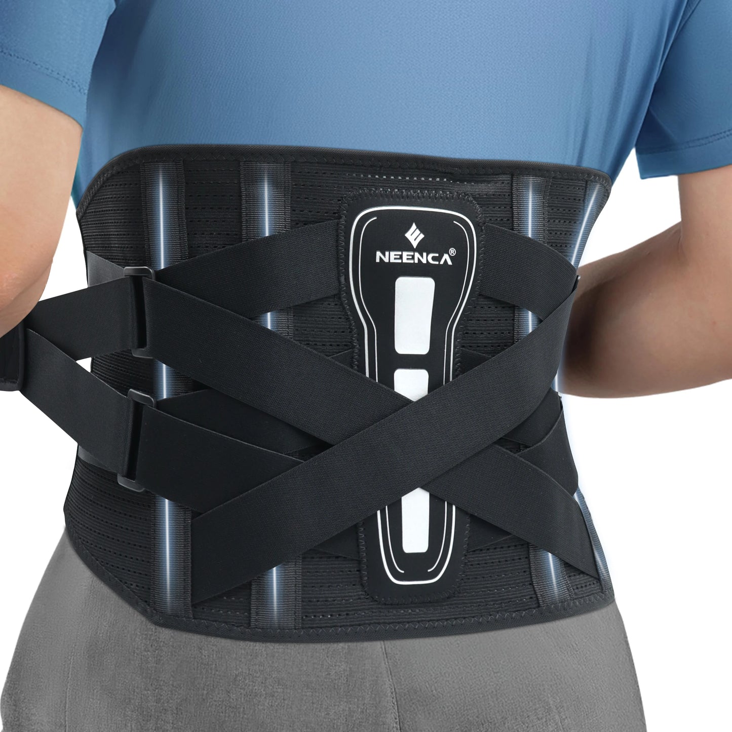 Ergonominis nugaros atramos diržas apatinės nugaros dalies skausmui malšinti